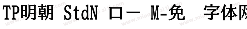 TP明朝 StdN ロー M字体转换